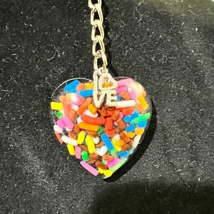 Sprinkled Heart Keychain
